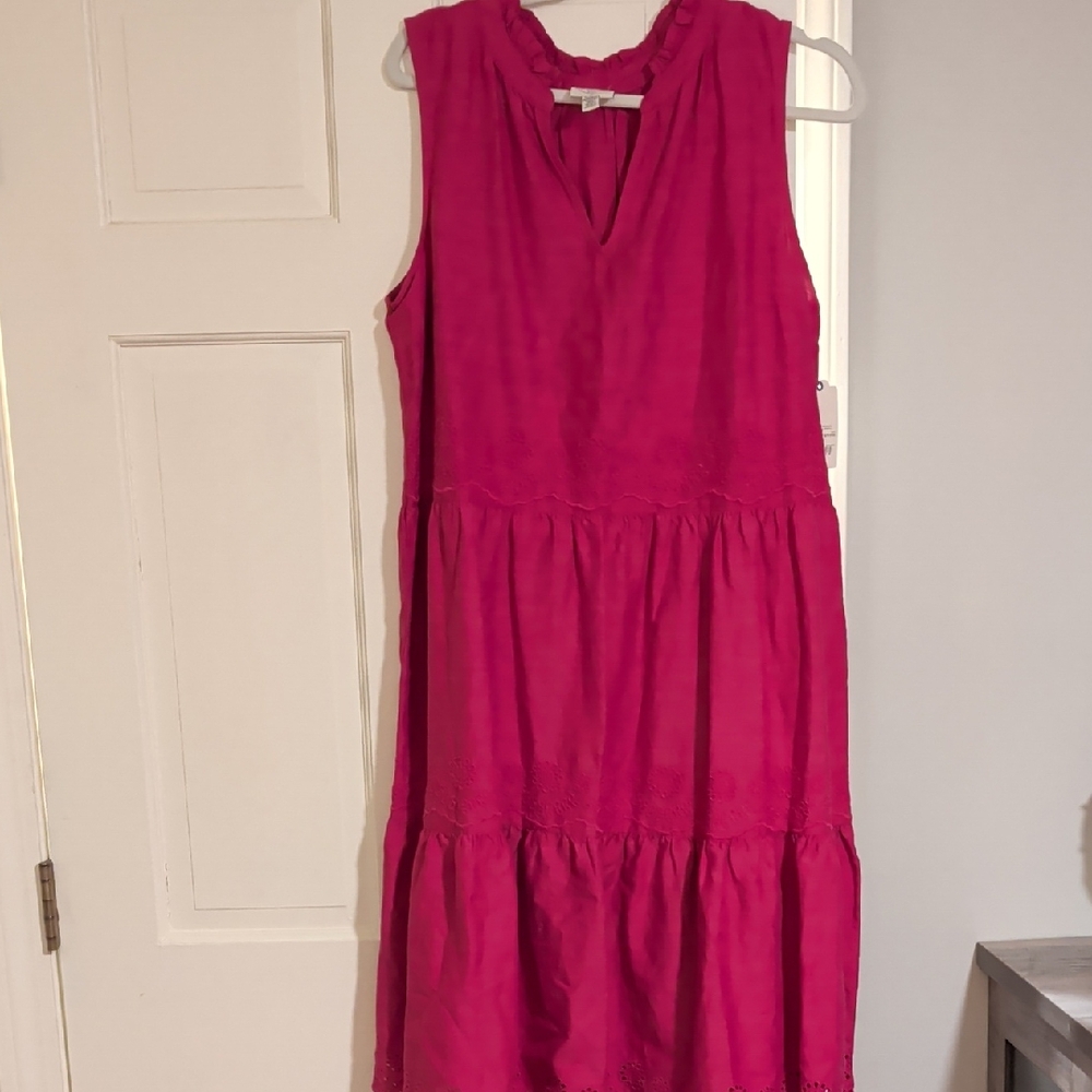 St. John's Bay Vibrant Pink Maxi Dress NWT